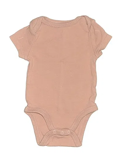 Pre-owned Cloud Island Babies' Short Sleeve Onesie In Tan