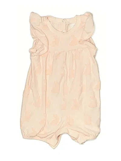 Pre-owned Cloud Island Babies' Short Sleeve Onesie In Tan