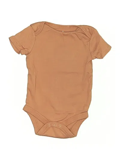 Pre-owned Cloud Island Babies' Short Sleeve Onesie In Tan