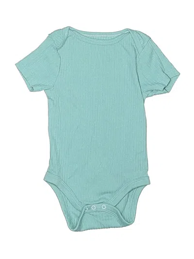 Pre-owned Cloud Island Babies' Short Sleeve Onesie In Teal