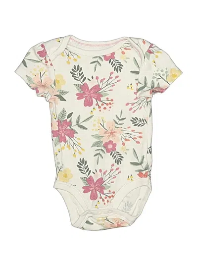 Pre-owned Cloud Island Babies' Short Sleeve Onesie In White