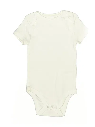 Pre-owned Cloud Island Babies' Short Sleeve Onesie In White