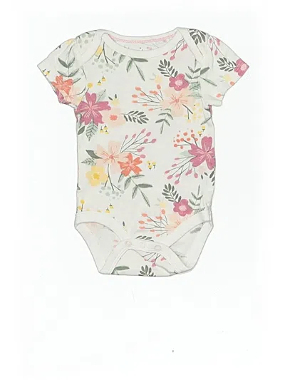 Pre-owned Cloud Island Babies' Short Sleeve Onesie In White