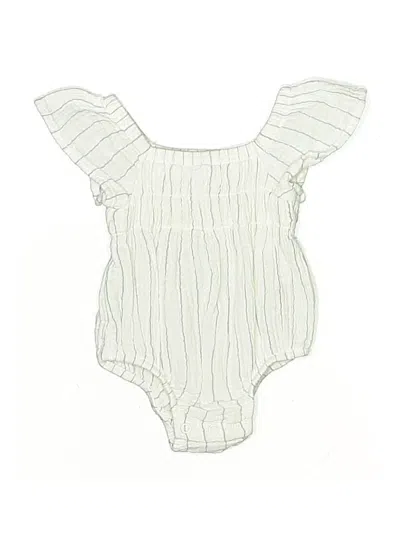 Pre-owned Cloud Island Babies' Short Sleeve Onesie In White