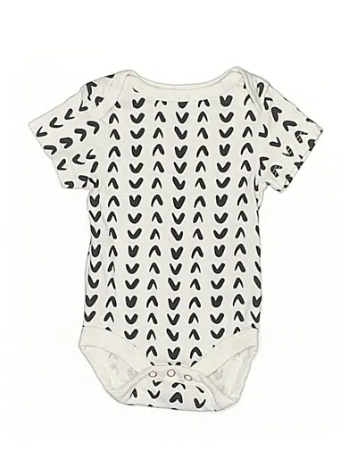 Pre-owned Cloud Island Babies' Short Sleeve Onesie In White