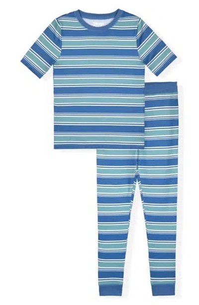 Cloud Nine Kids' Print Soft Fitted Two-piece Pajama Set In Blue