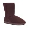 Cloud Nine Ladies - 9" Sheepskin Boots In Chocolate In Red
