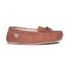 Cloud Nine Ladies Driving Moccasin In Wheat In Gold