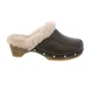 Cloud Nine Ladies Monica Leather Clog In Coffee In Multi