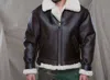 Cloud Nine Mens Sheepskin Bomber Coat In Brown Leather In Brown