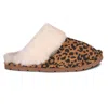 Cloud Nine Women's Sheepskin Scuff Slippers In Leopard In Multi