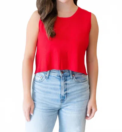 Cloud Ten Back Bow Tie Sleeveless Top In Red