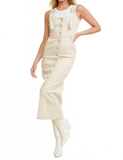 Cloud Ten Button Down Jumper Midi Dress In Cream In White