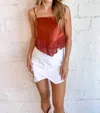 Cloud Ten Fringe Detail Tie Back Top In Sienna In Gold