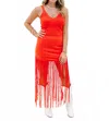 Cloud Ten Fringe Knit Set In Orange In Orange