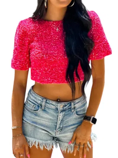 Cloud Ten Fun Days Ahead Puff Sleeves Top In Pink