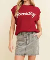 Cloud Ten Gameday Top In Burgundy In White