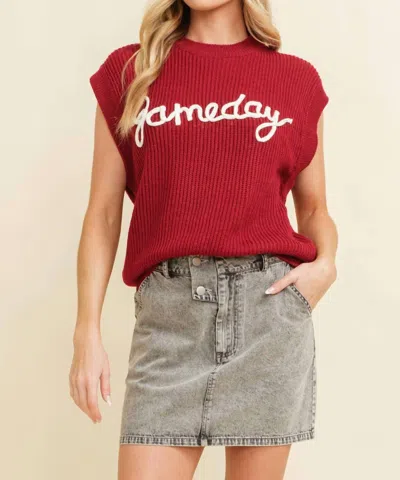 Cloud Ten Gameday Top In Burgundy In White