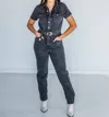 Cloud Ten Make An Offer Jumpsuit In Black Denim In Black