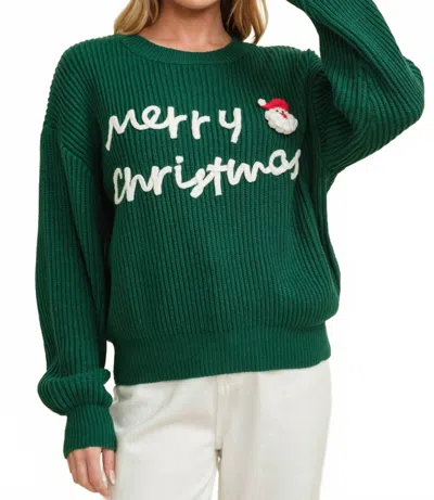 Cloud Ten Merry Christmas Crewneck Sweater In Green