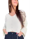 Cloud Ten Rib Knit V-neck Sweater In Taupe In Gray