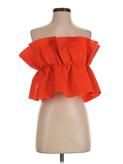 Pre-owned Cloud Ten Sleeveless Top Orange Strapless Neckline Tops