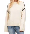 Cloud Ten Syrelle Contrast Binding Sweater In Cream In Neutral