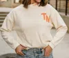 Cloud Ten Tennessee Print Pullover In Cream