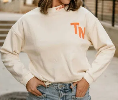 Cloud Ten Tennessee Print Pullover In Cream