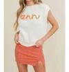 Cloud Ten Tenn Embroidered Sleeveless Sweater Top In White