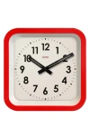 Cloudnola Big Railway Indoor/outdoor Square Clock In Red