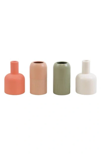 Cloudnola Set Of Two Reversible Ceramic Vases In Ivory-olive/coral Nude