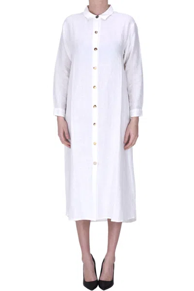 Clouds Linen Shirt Dress In Ivory