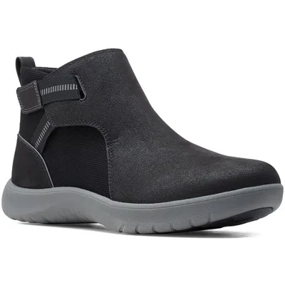 Cloudsteppers By Clarks Adella Cove Womens Faux Suede Slip On Casual And Fashion Sneakers In Black