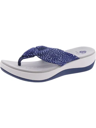 Cloudsteppers By Clarks Arla Glison Womens Printed Flip Flop Thong Sandals In Blue