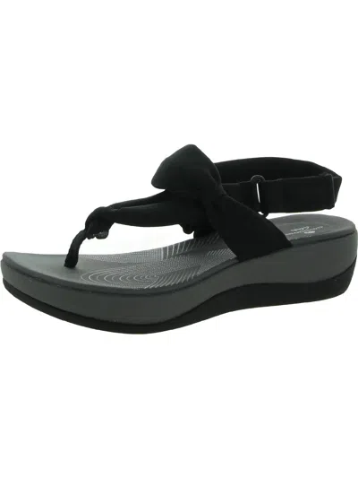 Cloudsteppers By Clarks Arla Nicole Womens Thong Flip Flop Wedge Sandals In Black
