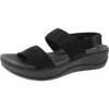 Cloudsteppers By Clarks Arla Stroll Womens Striped Manmade Slingback Sandals In Black