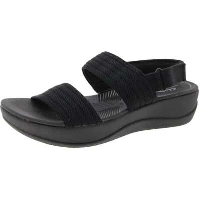 Cloudsteppers By Clarks Arla Stroll Womens Striped Manmade Slingback Sandals In Black
