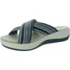 Cloudsteppers By Clarks Arla Wave Womens Criss Cross Slide On Slide Sandals In Multi