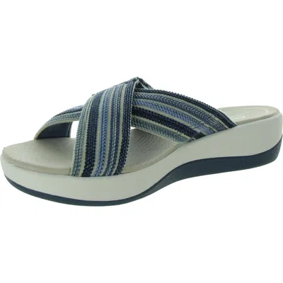 Cloudsteppers By Clarks Arla Wave Womens Criss Cross Slide On Slide Sandals In Multi