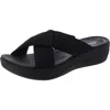 Cloudsteppers By Clarks Arla Wave Womens Fabric Solid Slide Sandals In Black