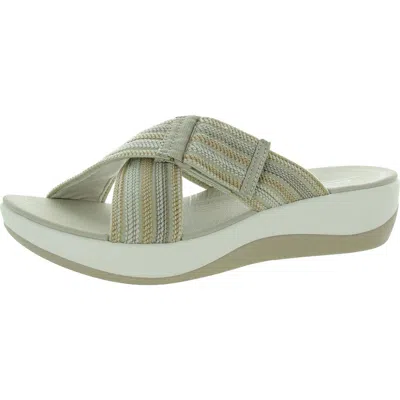 Cloudsteppers By Clarks Arla Wave Womens Open Toe Backless Slide Sandals In Multi