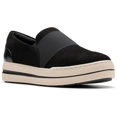 Cloudsteppers By Clarks Audreigh Eve Womens Comfort Insole Manmade Slip-on Sneakers In Black
