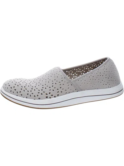 Cloudsteppers By Clarks Breeze Emily Womens Perforated Casual Slip-on Sneakers In Gray