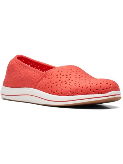Cloudsteppers By Clarks Breeze Emily Womens Perforated Casual Slip-on Sneakers In Red