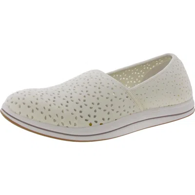 Cloudsteppers By Clarks Breeze Emily Womens Perforated Casual Slip-on Sneakers In White