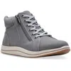 Cloudsteppers By Clarks Breeze Glide Womens Faux Leather Lifestyle Casual And Fashion Sneakers In Grey