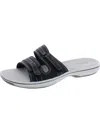 Cloudsteppers By Clarks Breeze Piper Womens Faux Leather Slide Sandals In Black