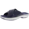 Cloudsteppers By Clarks Breeze Sara Womens Criss-cross Faux Leather Slide Sandals In Multi