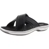 Cloudsteppers By Clarks Breeze Sara Womens Open Back Manmade Slide Sandals In Black